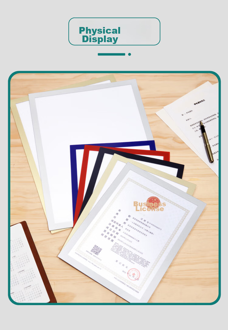 Polar Bear A4 Magnetic Display Sticker, Business License Copy Protective Sleeve Document Frame, Bulletin Board Notice Sticker, Office Supplies Magnetic Sticker, Gold, 1 Piece, 9112G1 20