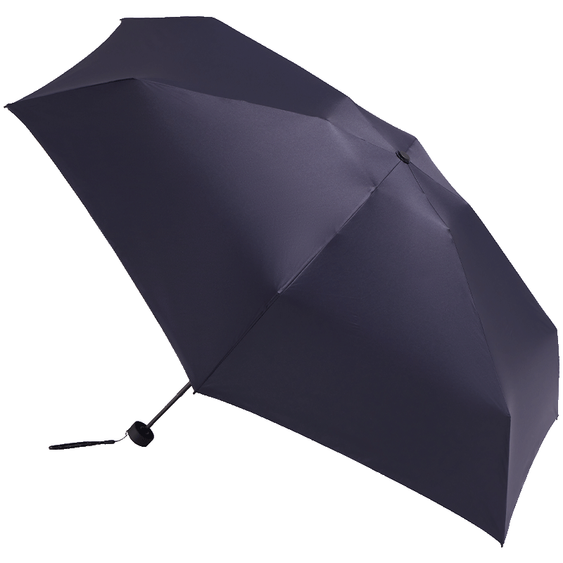 OBSU Japan Carbon Fiber Five-Fold UV Protection Sun Umbrella, Portable Dual-Use for Rain and Sun, Dark Blue Carbon Five-Fold