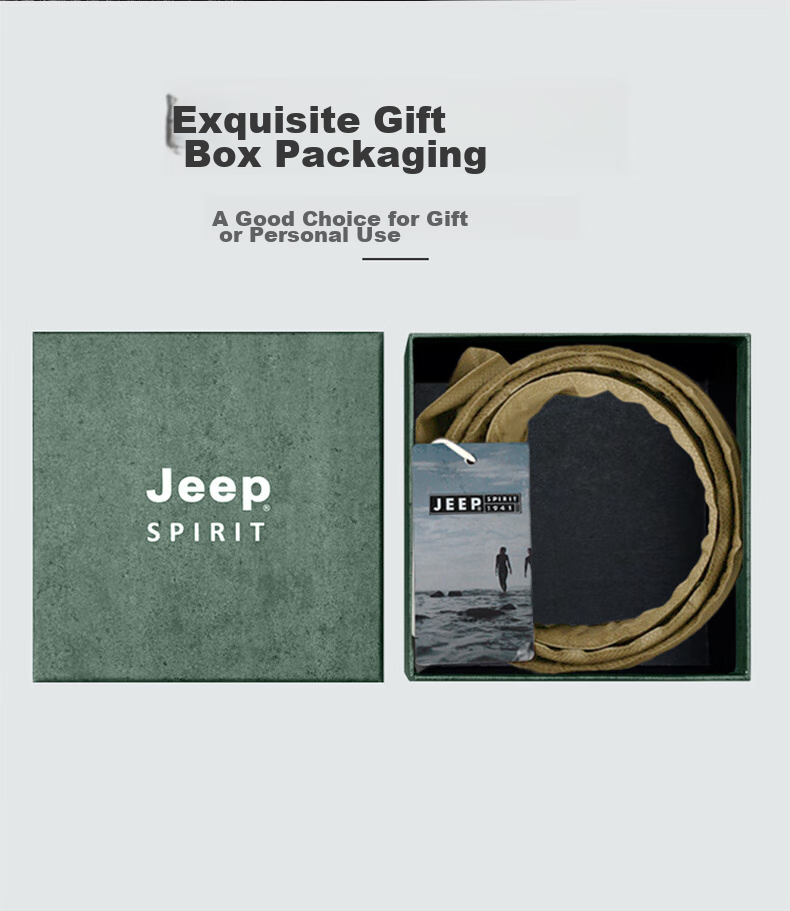JEEP SPIRIT Men's Belt with Pin Buckle, Top-Grain Leather, Casual Business Trouser Belt, Birthday And Father's Day Gift for Young And Middle-Aged Me 20