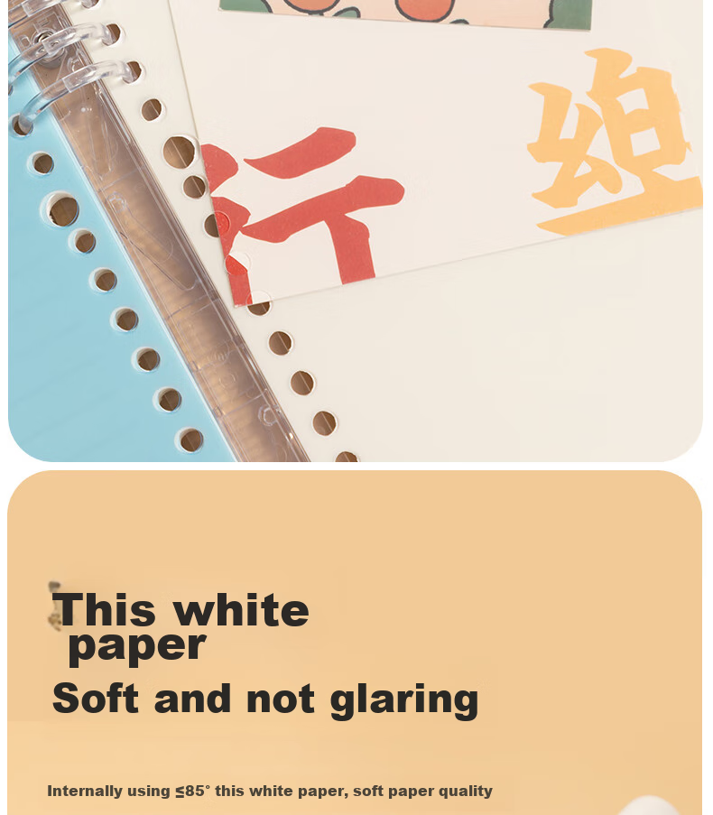 Deli B5 Loose-Leaf Notebook, Xingyu Watercolor Series, 40 Sheets/80 Pages, Comfortable to Hold, 8-Hole Refill Paper, Lined Pages, Replacement Covers, Exam Preparation, Error Correction, Homework Notebook HB540-P 11