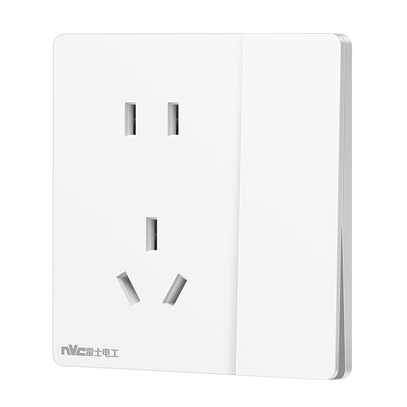 NVCleishidiangong Switch Socket, Five-Hole Socket with Switch, One Switch Dual Control, Ultra-Thin Panel Switch, N29 White