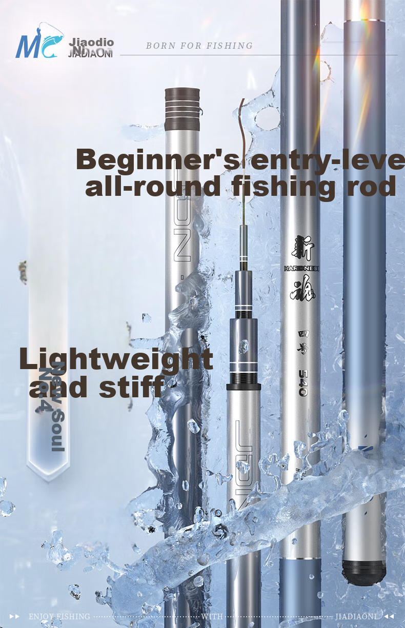 JIADIAONI New Soul Fishing Rod, Ultra-Light And Ultra-Hard Hand Rod, Fishing Pole for Wild Fishing, Black Pit, Carp And Crucian Carp, Platform Fishing Rod, 3.6M 1