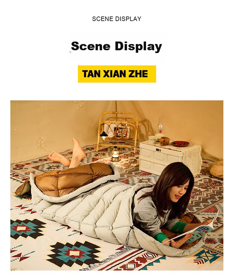 TAN XIAN ZHE TAN XIAN ZHE Feather Sleeping Bag, Adult Outdoor Indoor Autumn Winter, Widened And Thickened, Warm Camping Feather Sleeping Bag 22