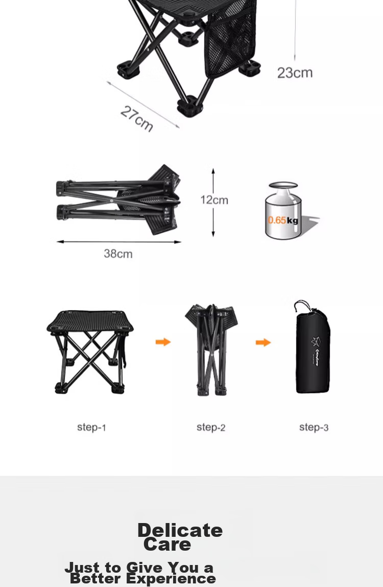 KingCamp Folding Chair, Small Stool for Fishing, Travel Folding Seat, Train Queuing Essential, Portable Chair, Outdoor Equipment, Camping Chair 4
