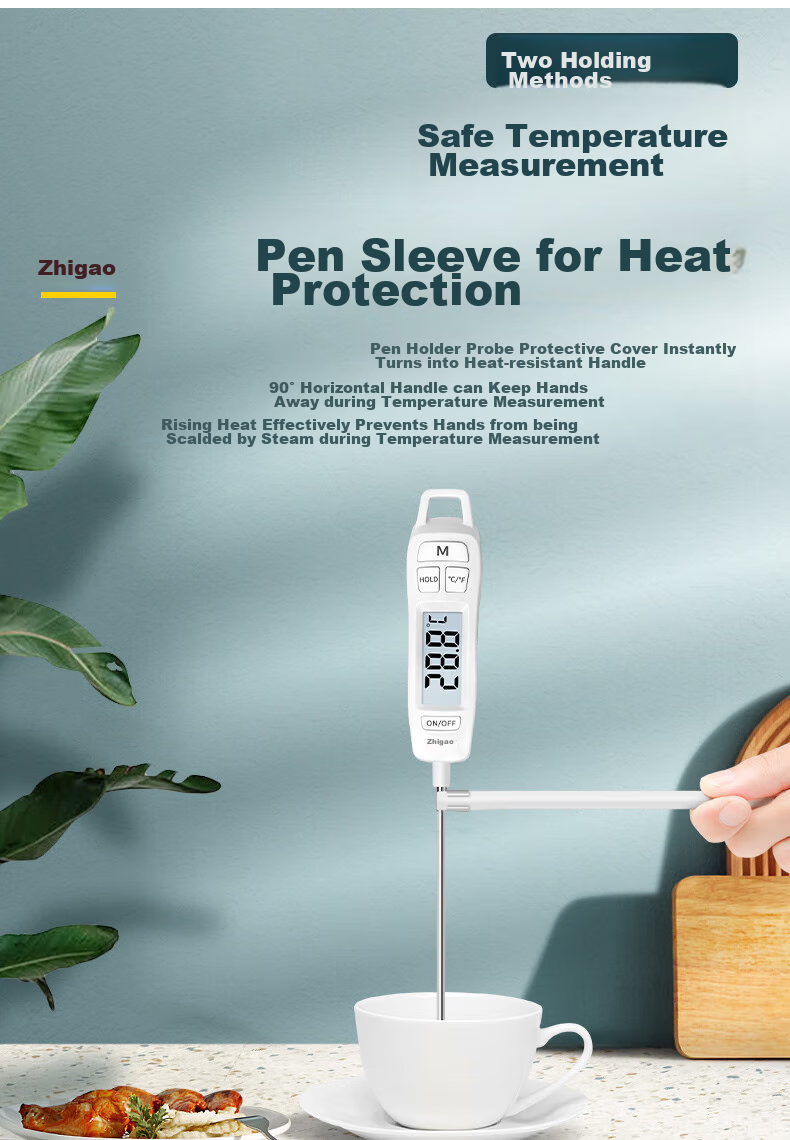 CHIGO Probe Kitchen Food Thermometer, Oil Temperature Meter, Baby Milk Thermometer, Water Thermometer, ZG-8010 Backlit Model 13