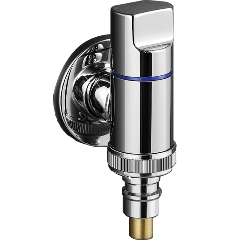 Pollock Washing Machine Faucet-Specific Water Pipe Connector, Automatic Shut-Off Valve, All-Copper Angle Valve, 4/6 Points Universal, JFXYJ3 Electroplated