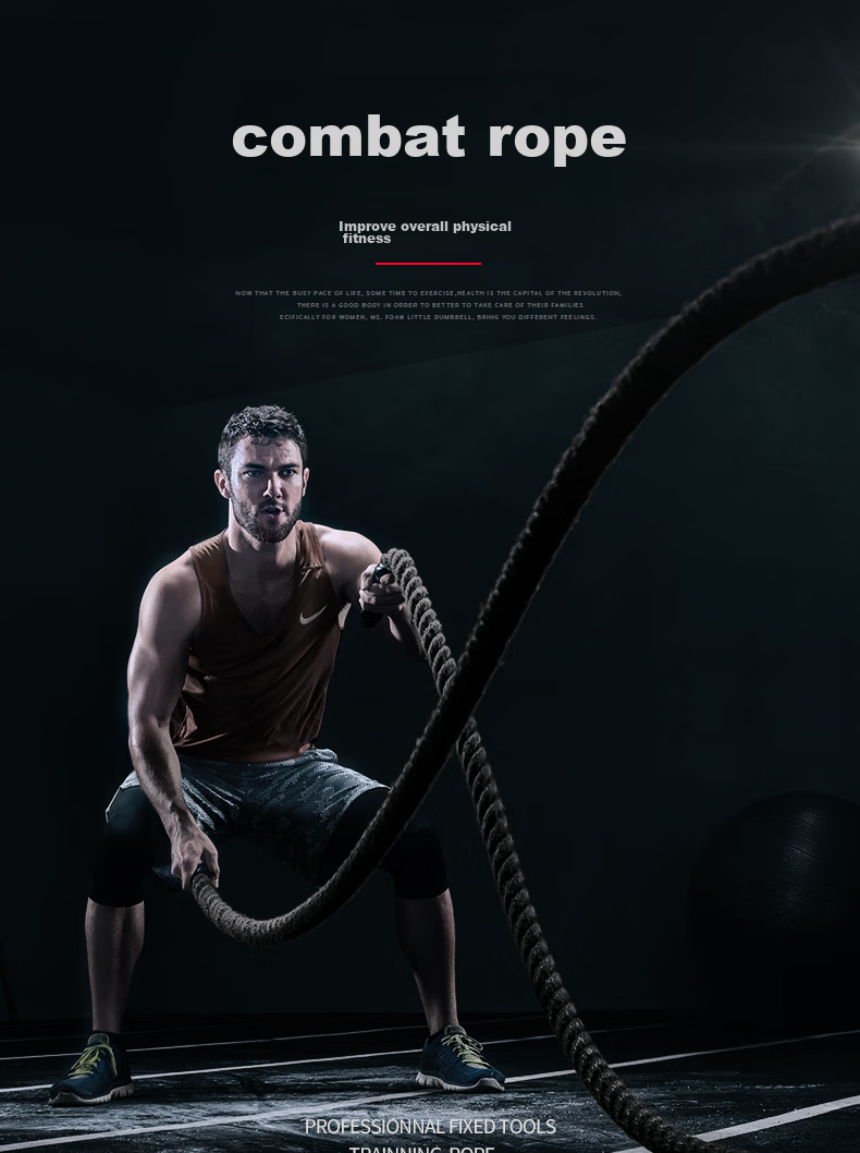 AiMeiShi Combat Rope, Fitness Rope, Physical Training Swinging Rope, Professional Physical Training Rope, Fitness Strength Rope, 9 Meters 1