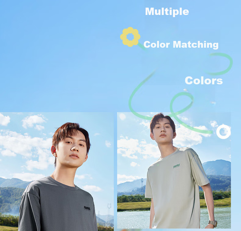 361° Men's Short Sleeve T-Shirt Spring Summer Sports Loose Casual Outdoor Crew Neck Top Unisex 632623106-2 13