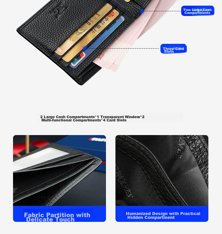 SEPTWOLVES Men's Short Genuine Leather Wallet Card Holder, Practical Anniversary Birthday Gift for Dad Or Husband 8