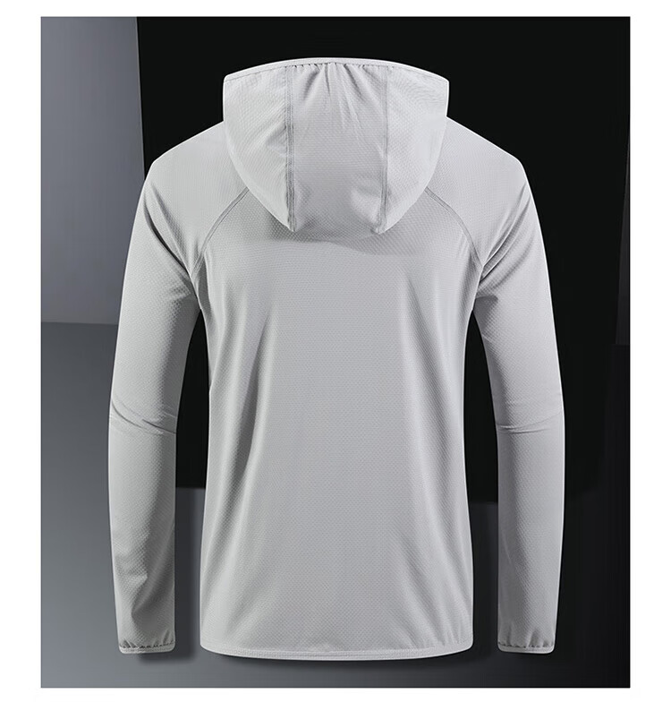 JEEP SPIRIT Men's Sun Protection Jacket, Summer Quick-Dry Breathable Outdoor Lightweight Coat, Light Gray, 4XL 14