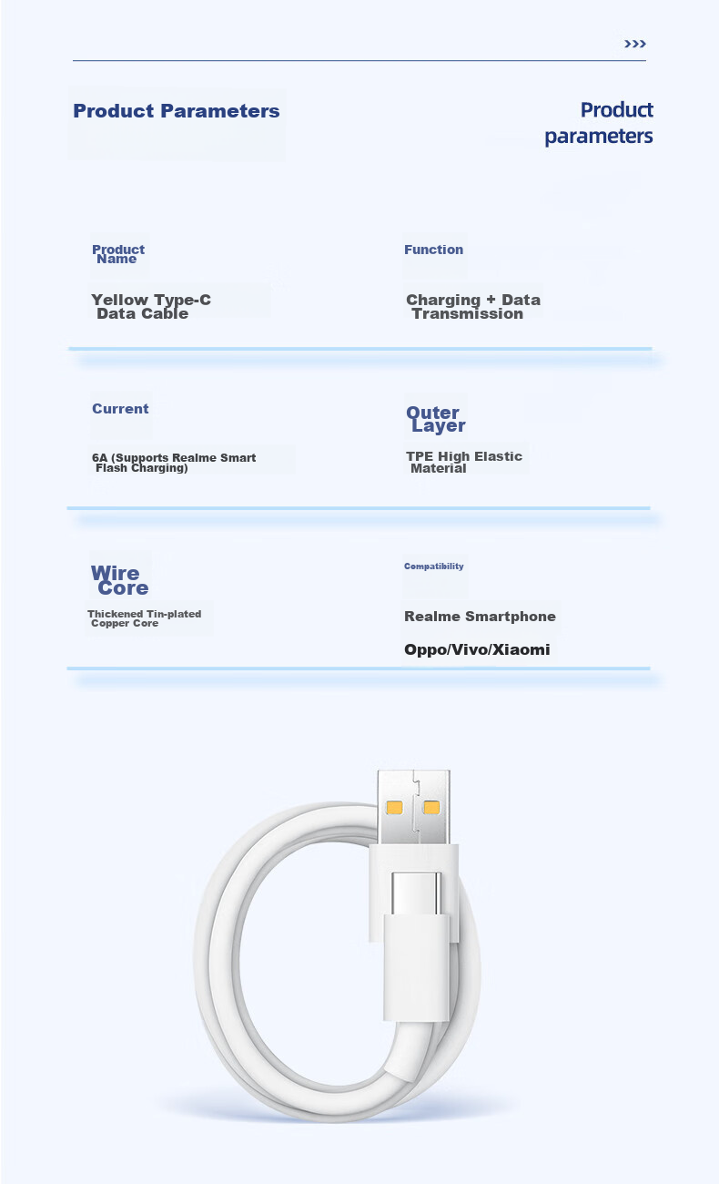 Trendsetter Compatible with Realme Data Cable, 65W Fast Charging, Suitable for GT2 Pro/Neo, Flash Speed/2T/Q3S/Q2/Explore X50/70/V13/15/X2, Quick Charging Cable 10