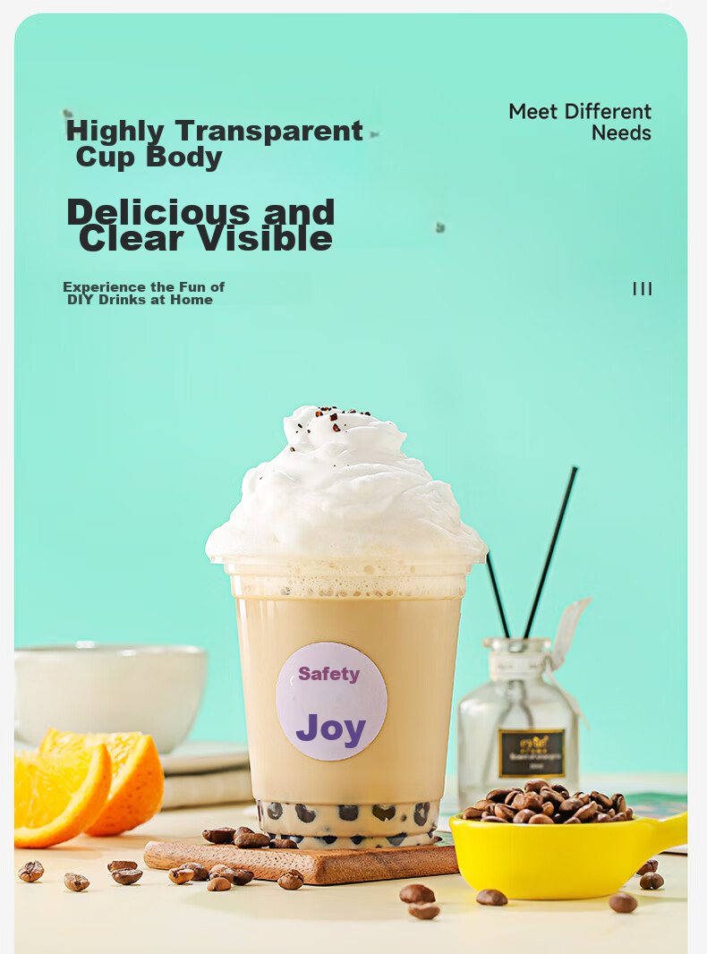 MARYYA Disposable Milk Tea Cups 400ml*20 Sets Coffee Cups with Lids Thick Plastic Juice And Milk Tea Cups 11