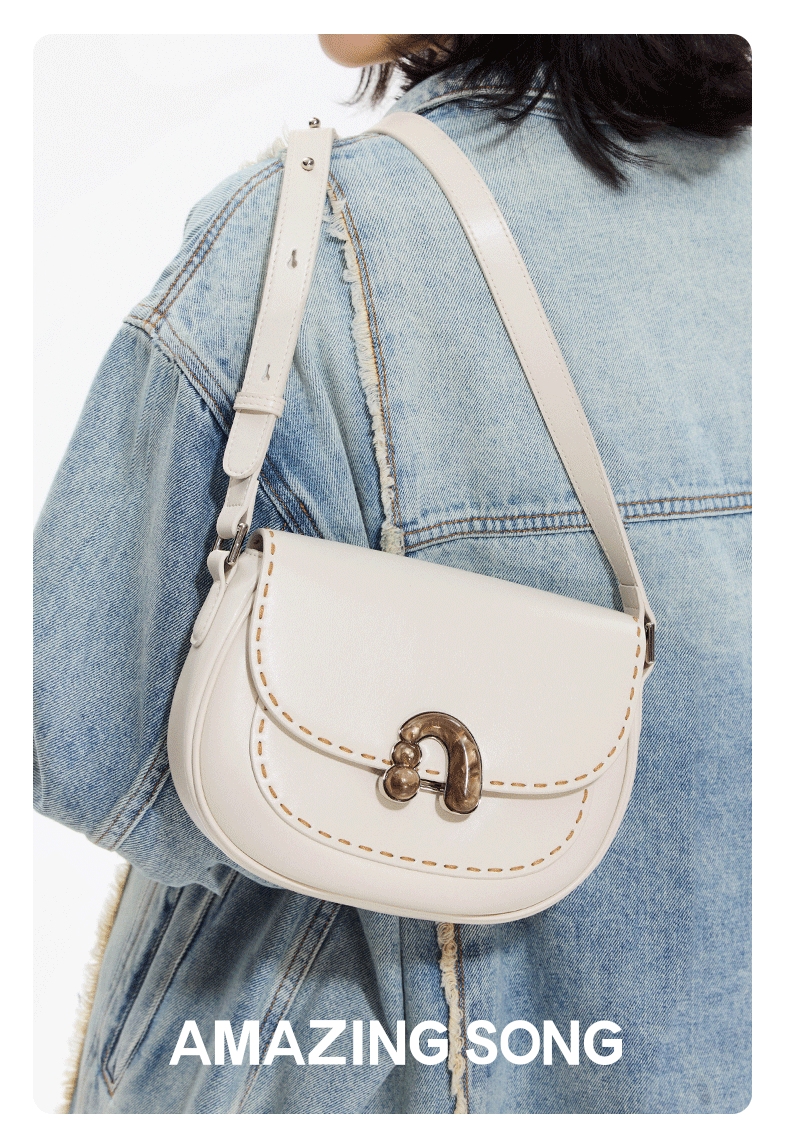 AMAZING SONG Women's Chestnut Leather Crossbody Bag, Niche Fashion Simple Versatile High-End Commuter Shoulder Bag Gift 2