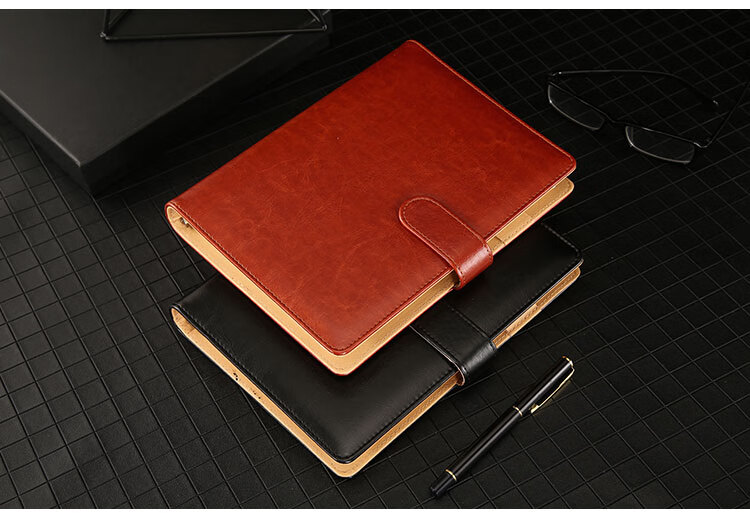 TENGXIONG Notebook A5 Detachable Ring-Bound Leather Cover B5 Loose-Leaf Notebook, Thickened Buckle Journal, Diary, Simple Office Meeting Business Record Book, Stationery Customization with Logo 15