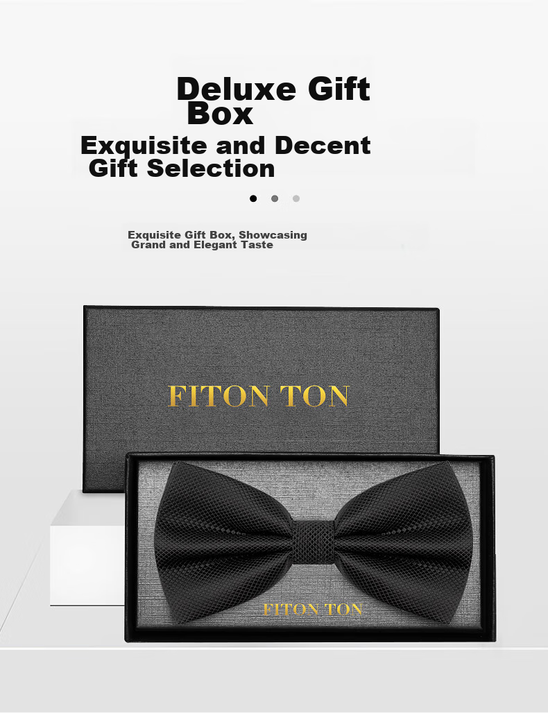 FitonTon Wedding Banquet Bow Tie for Men, Business Groom's Bow Tie, Gift Box Set for Boyfriend, New Year And Valentine's Day Present 4