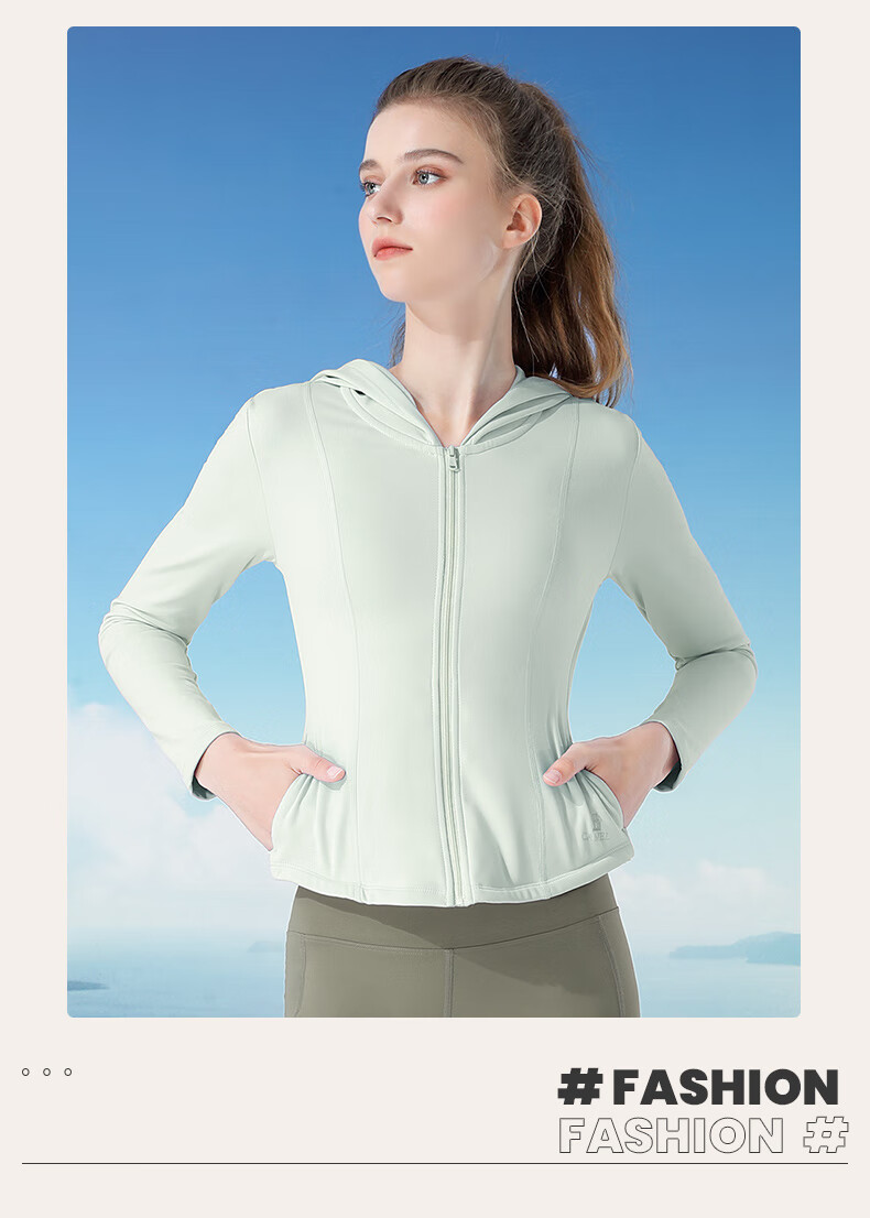 CAMEL Quick-Dry Sun Protection Jacket for Women, Original Yarn Ice-Feel Outdoor Sports Hoodie, Slim-Fit New Summer Top Coat 24