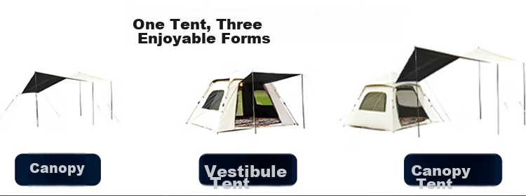 JD Original Lightweight Tent And Canopy Two-In Pro Version, Black Gel Sun Protection, Fully Automatic Quick-Open, Park Outdoor Camping Equipment 2