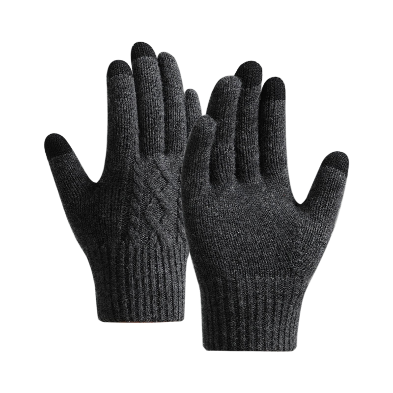 Hengyuanxiang Men's Thermal Cycling Gloves Winter Outdoor Wool Fleece Thickened Anti-Frost Gloves Birthday Gift