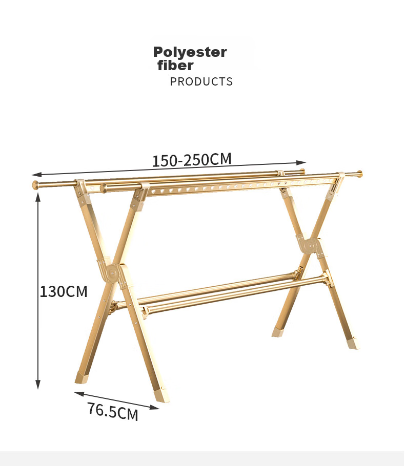 HKG Folding Aluminum Alloy Clothes Drying Rack, Extendable Indoor Balcony Household Clothes And Quilt Drying Stand, Clothes Hanger 15