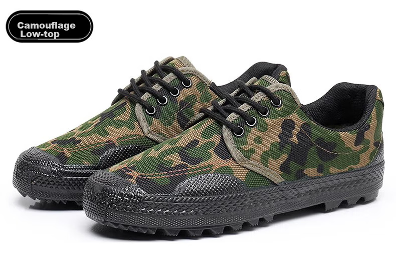 Weizhi Liberation Shoes for Men And Women, Military Training Hiking Outdoor Breathable Work Safety Puncture-Resistant Wear-Resistant Canvas Rubber Boots WZ2001 Size 43 8