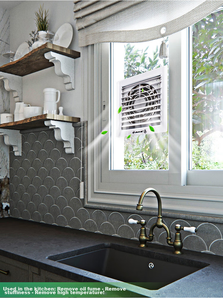 JINLING Window Exhaust Fan, Bathroom Ventilation Fan, Kitchen Exhaust Fan, Electric Louver Window-Style APC15-2 10