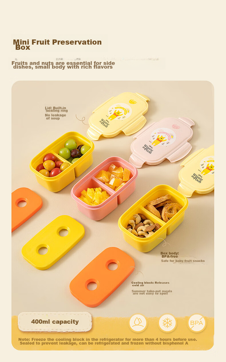 Easy Your Home Elementary School Fruit Cooler Box Autumn Picnic Box with 3 Compartments Lunch Box Children's School Supplies Essential for Back-To And Kindergarte 19