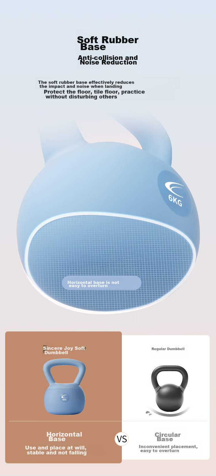 Chengyue Soft Kettlebell for Men And Women, Fitness Swinging Dumbbell Exercise Equipment Training 6KG Lilac Purple CY-553 9