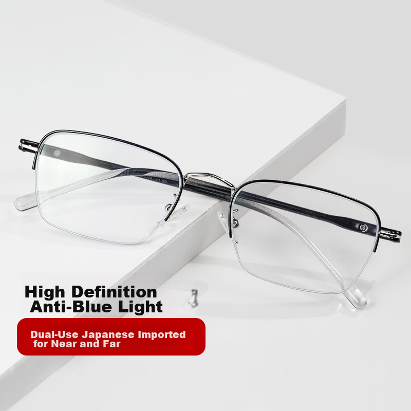 VGO Reading Glasses for Men And Women, Bifocal Anti-Radiation Dual-Light Glasses for Elderly, Model 9606 Black 100 Degrees 5