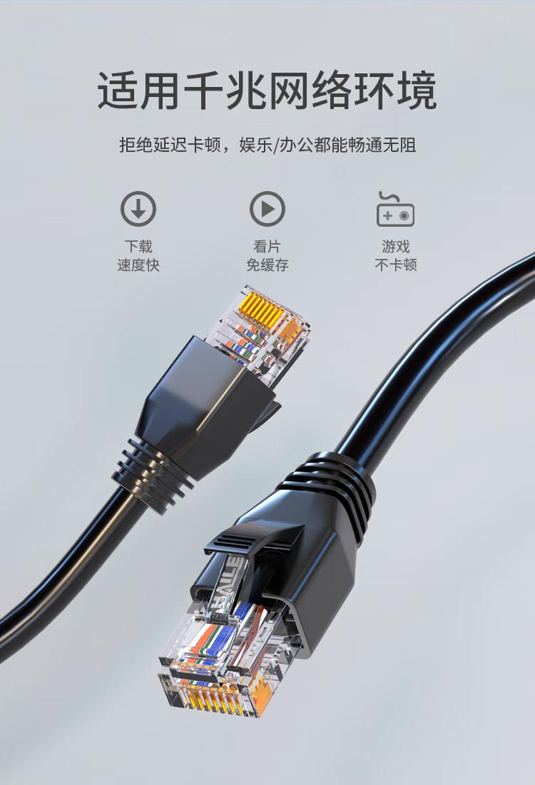 HAILE Cat5e Pure Copper Outdoor Special Network Cable Waterproof Sunproof with RJ45 Connectors, 5 Meters Outdoor Surveillance Broadband Computer Network Cable Patch Cord Finished Line HT-6508 6