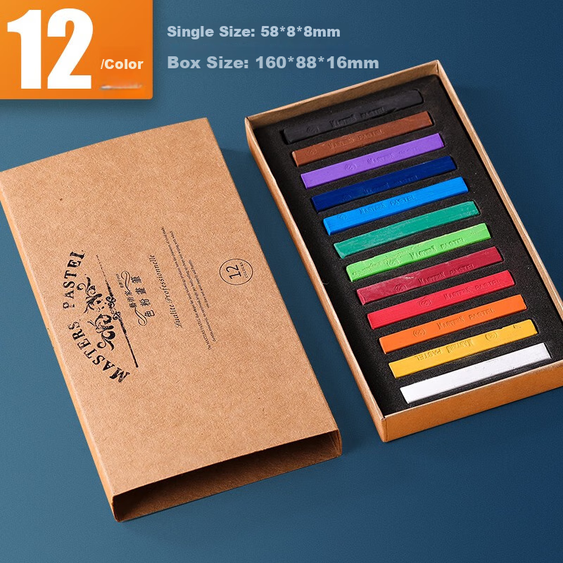Marie's 12-Color Pastel Pencils, Colored Soft Pastel Sticks, Blackboard Chalk, Children's Wall Drawing And Graffiti Chalk Set F-2012 Drawing Pencils