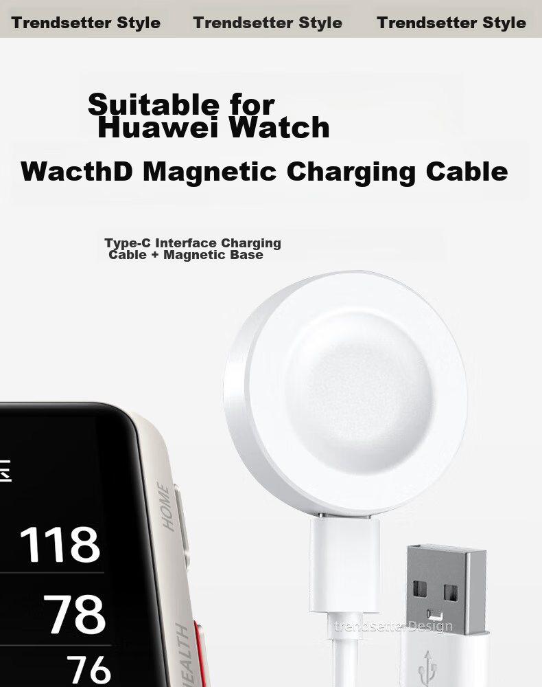 Chaofan Magnetic Charging Cable Compatible with Huawei Watch Charger for Watch D/D2 Wrist ECG Blood Pressure Monitor, FIT4/4Pro/GT6/GT5/4/Runner Charging Dock 1