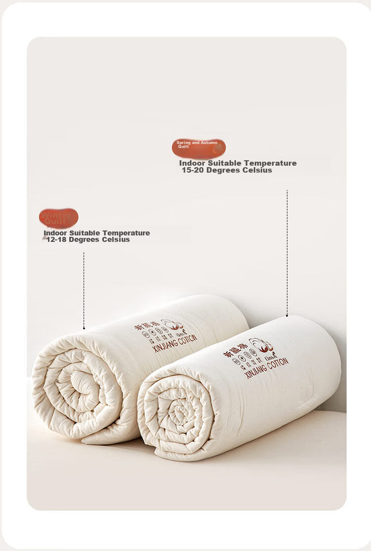 Dohia Home Textiles Xinjiang Cotton Spring And Autumn Quilt, Cotton Wadding Comforter, All-Season Duvet, Approximately 5.1 Jin (2.55 Kg), 203*229cm 15