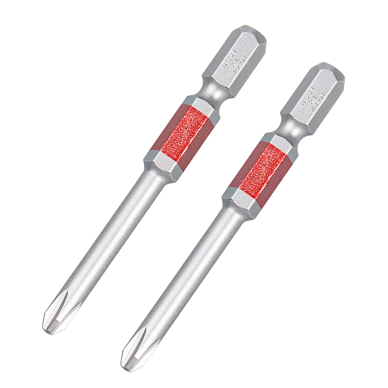 VESSEL Weiwijing Magnetic Single-Head Screwdriver Bit GS162065, Thin Rod Segmented Phillips Screwdriver, PH2X65mm, 2-Piece Set