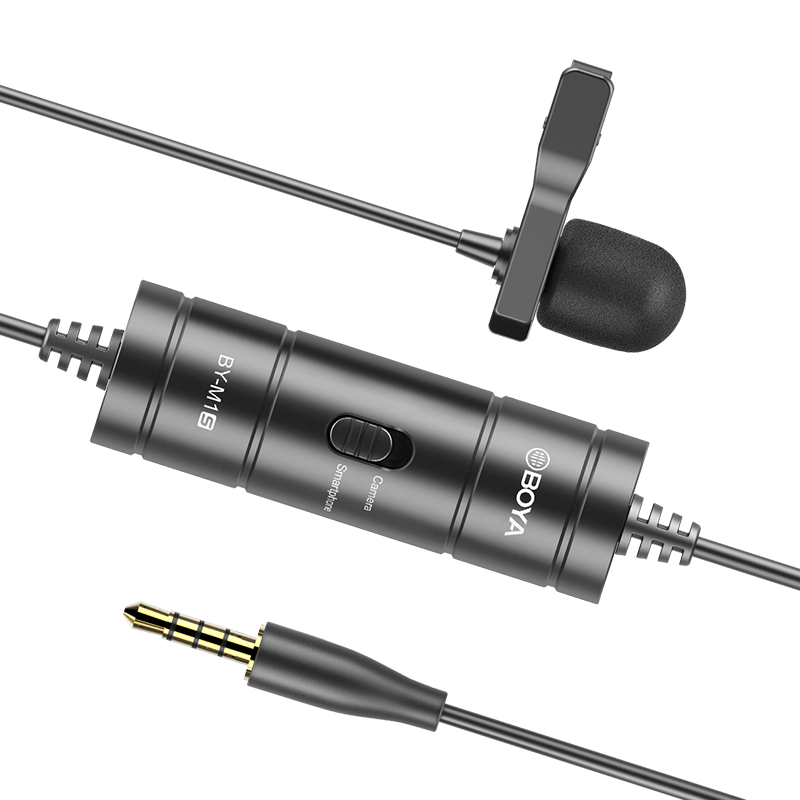 BOYA Microphone M1S Mobile Live Clip-On Microphone for Camera, DSLR Interview Short Video Dubbing Recording Microphone Lavalier Lapel Microphone 6 Meters