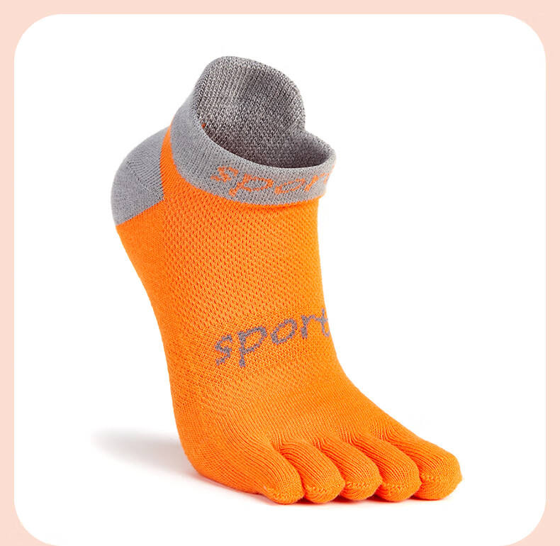 TFO Competition-Grade Quick-Dry Five-Toe Socks, Breathable Running Socks, Outdoor Hiking Trail Socks A2202310 Orange 12