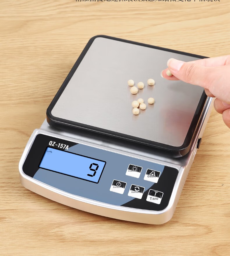 BJ Electronic Kitchen Scale, Stainless Steel Weighing Surface, Baking Scale, Gram Scale, Waterproof Food Scale, 15kg/1g Capacity Scale 11