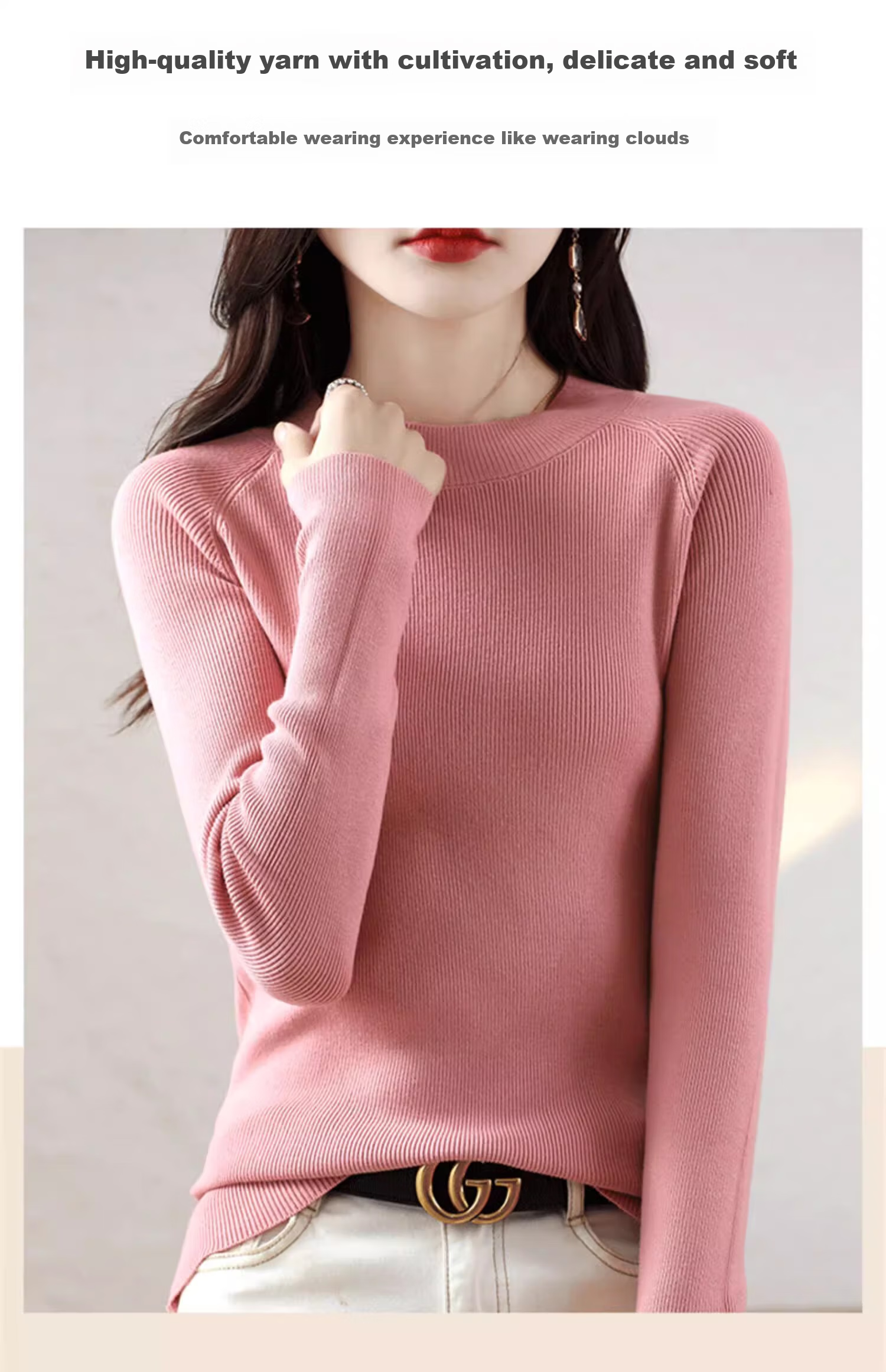 YUZHAOLIN Round Neck Base Layer for Women, Elegant Inner Wear, Slim-Fit Knitted Sweater, New Style for Spring, Autumn And Winter 2025 4