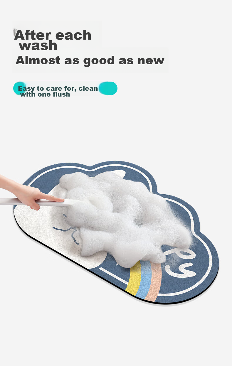 Da Jiang Bathroom Mat Absorbent Non-Slip Toilet Doorway Floor Mat 40x60cm 10