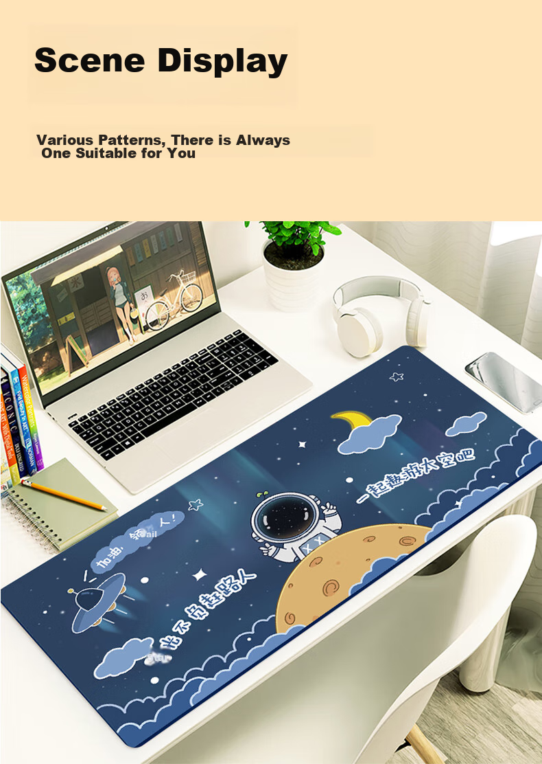 Juyingfeng Mouse Pad, Gaming And Office Keyboard Pad, Portable Desk Mat, Medium-Sized Computer Desk Mat, Student Dormitory Precision Lock Edge Desk Mat, 80*30cm, TU-Pink Gold 7