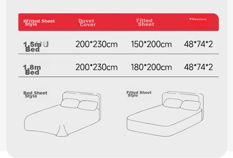 MINISO 100% Pure Cotton Four-Piece Bedding Set, All-Cotton Bedsheet And Duvet Cover, 220*240cm, for 1.8/2 Meter Bed 14