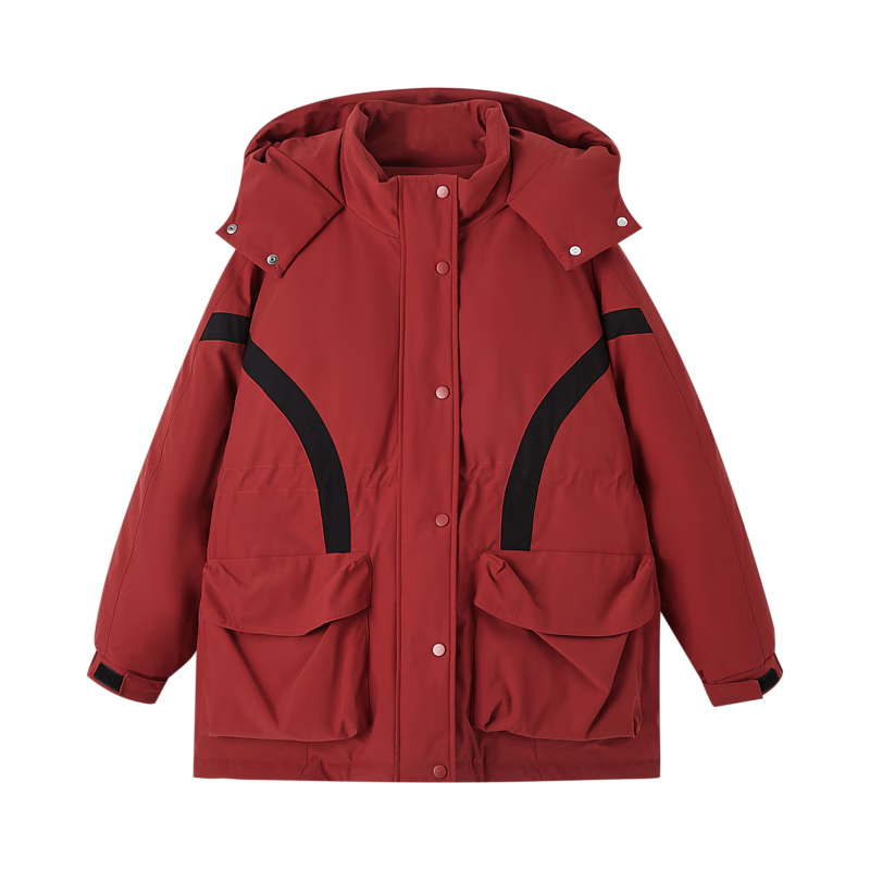 Dme [Black Technology Triple-Protection Battle Robe] Winter Cold-Resistant Weapon, 90% Duck Down Hooded Drawstring Velcro Women's Jacket