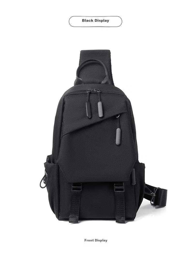 JEVI Casual Men's Chest Bag, Simple Shoulder Crossbody Bag, Multifunctional Trendy Messenger Bag, Small Pouch, Fashionable Male Bag 16