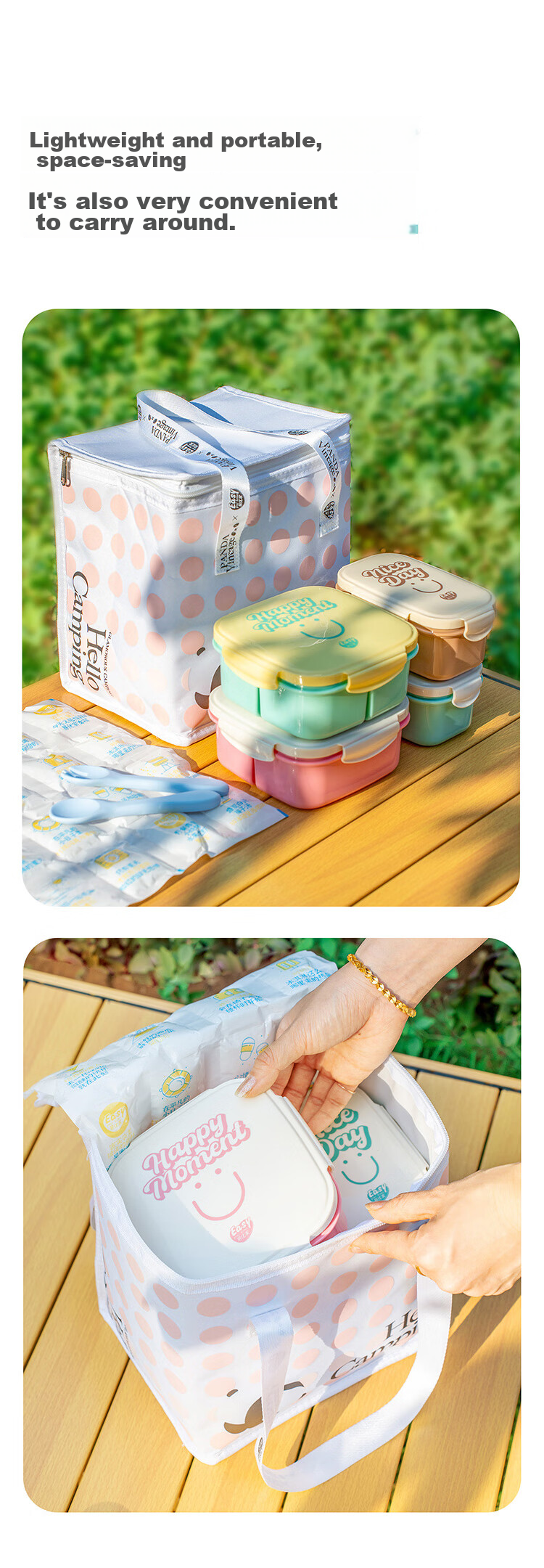 Easy Your Home Fruit Box with 2 Compartments, Food-Grade Insulated Lunch Box for Camping And Picnics, Small Lunch Container for Elementary Students 10