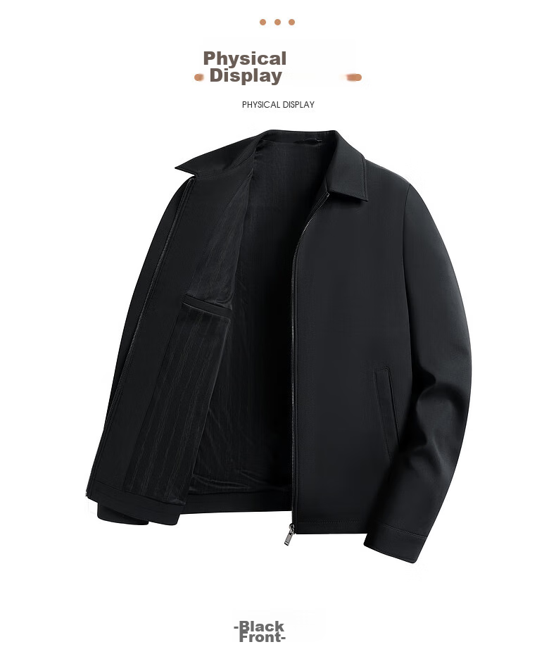 Baocaiyang Administrative Jacket for Men, Spring And Autumn Business Casual Lapel Loose Fit for Middle-Aged And Elderly Government Officials 18