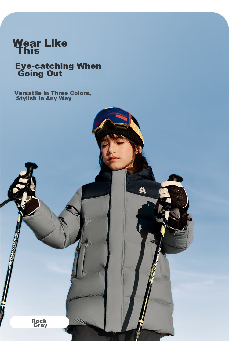 BALABALA Children's Long down Jacket for Winter Sports, Warm Outdoor Patchwork Color-Block Coat [bp] 208424107208 7