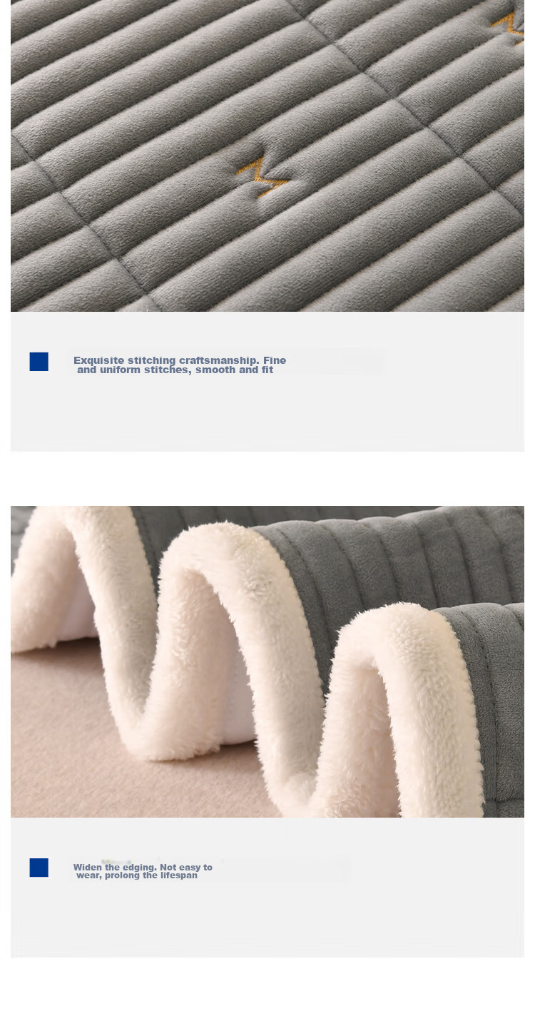 MLILY Mattress 1.8m x 2m Dual-Sided Single Mattress Pad with Warm Plush Cloud-Like Support 12