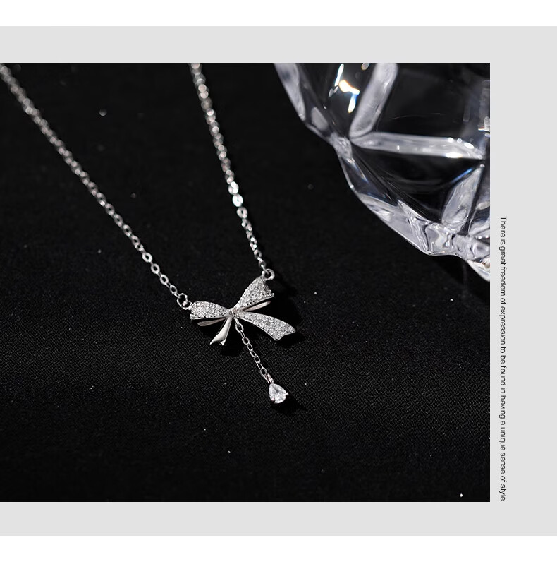 Dijing Runaway Princess 99 Sterling Silver Necklace for Women, Collarbone Chain with Elegant Butterfly Pendant, Birthday Gift for Girlfriend 8