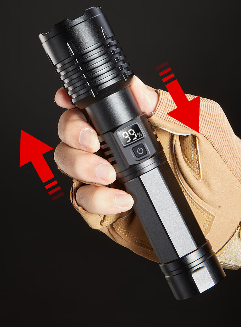 Aokesi High-Power Flashlight, Ultra-Bright Outdoor Zoomable Long-Range Rechargeable Multi-Functional Waterproof Portable Long Battery Life for Home Use 12