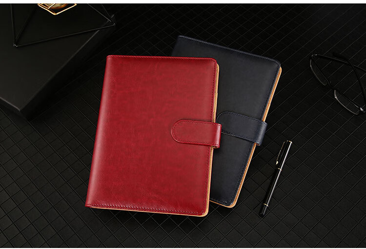 TENGXIONG Notebook A5 Detachable Ring-Bound Leather Cover B5 Loose-Leaf Notebook, Thickened Buckle Journal, Diary, Simple Office Meeting Business Record Book, Stationery Customization with Logo 14