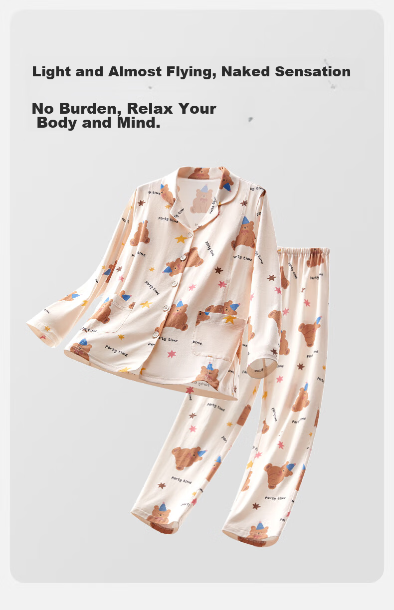 October Crystals Breathable Maternity Pajamas Postpartum Nursing Homewear Set Pear Goose Size M 14